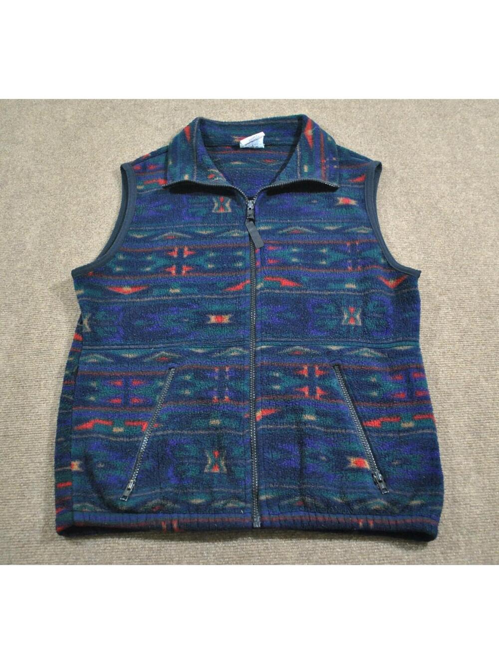 Timberline Colorado 90s Vintage Fleece Pattern Print Made in USA Vest Size Small